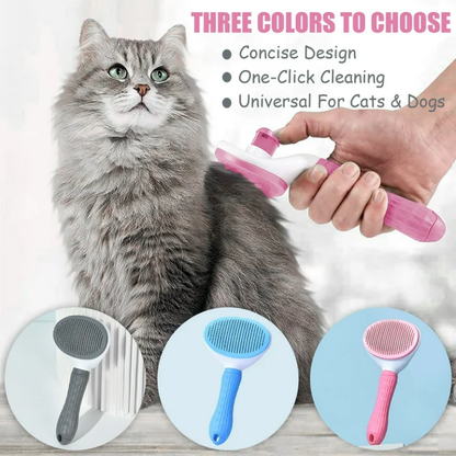 Pet Grooming Brush – One-Click Self-Cleaning Design