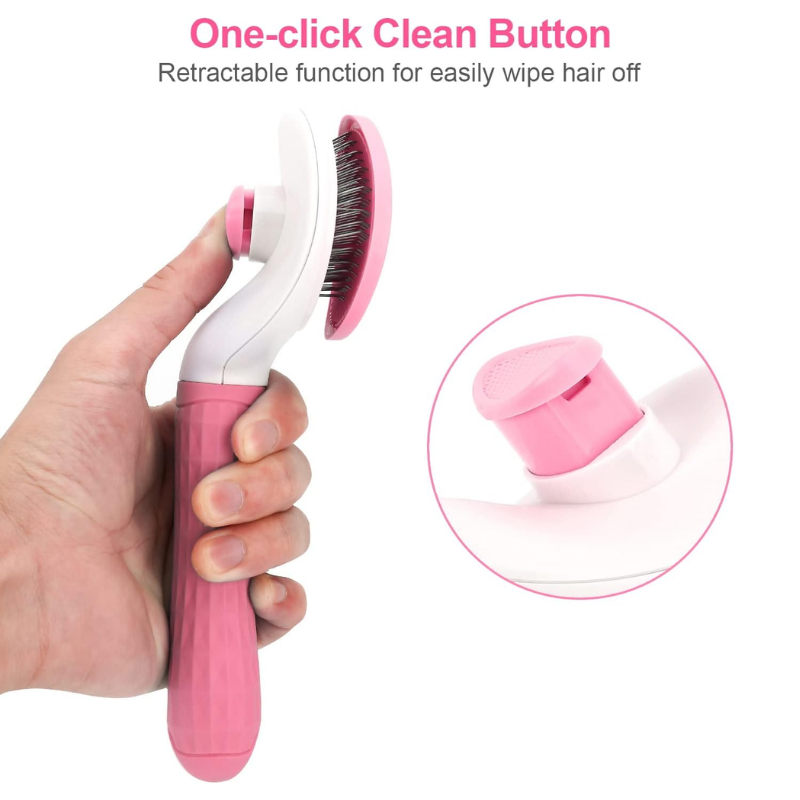 Pet Grooming Brush – One-Click Self-Cleaning Design