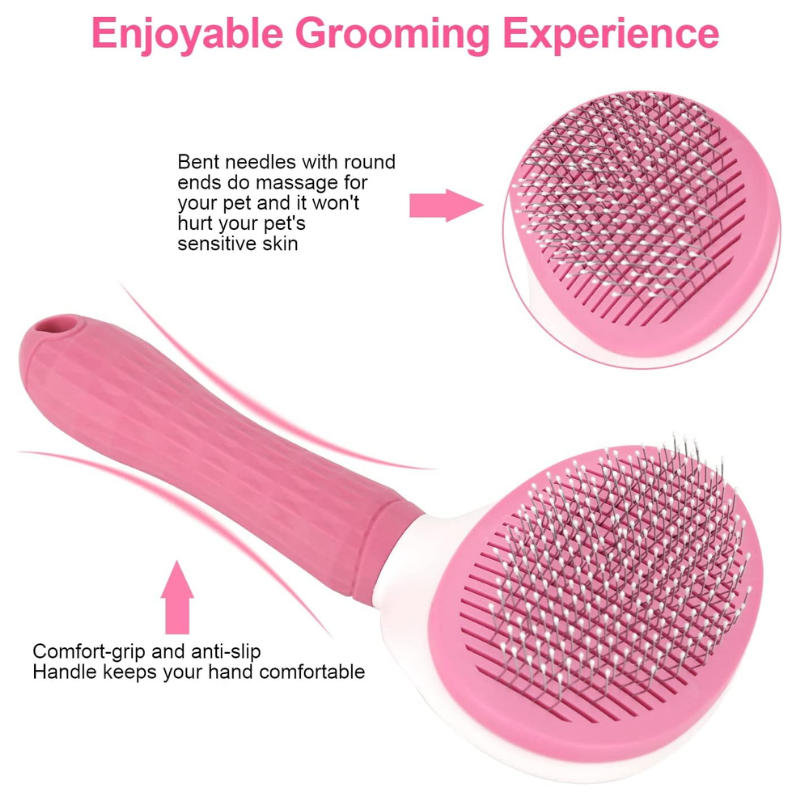 Pet Grooming Brush – One-Click Self-Cleaning Design