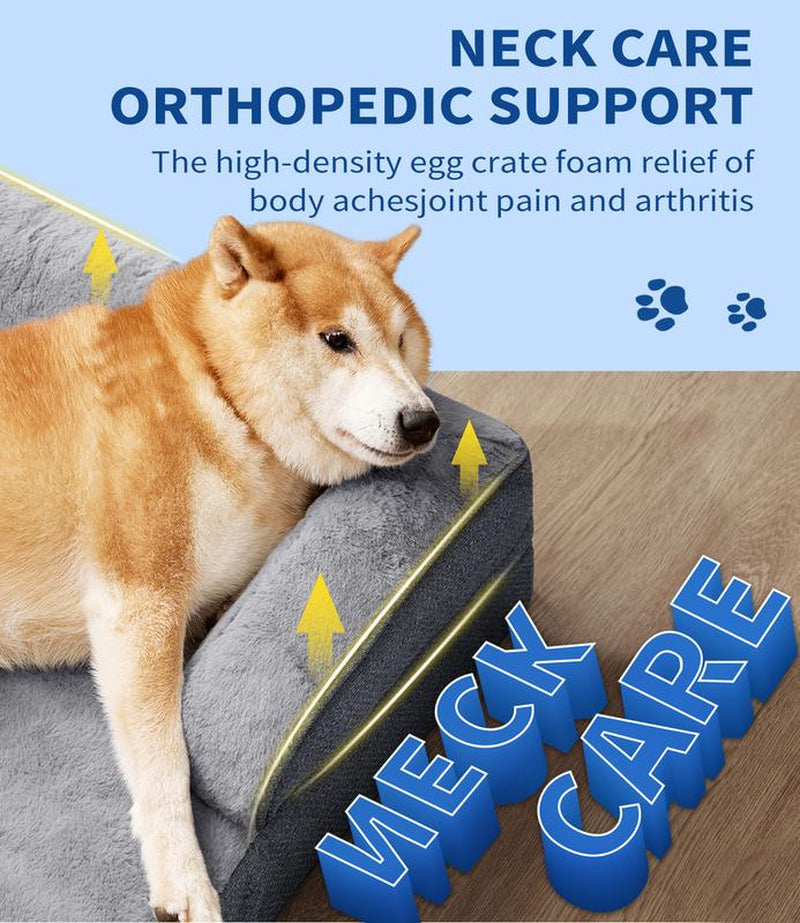 Made4Pet Orthopedic Dog Beds for Large Dogs, Dog Sofa Couch Egg-Crate Foam 38" Pet Couch Bed with Washable Waterproof Cover