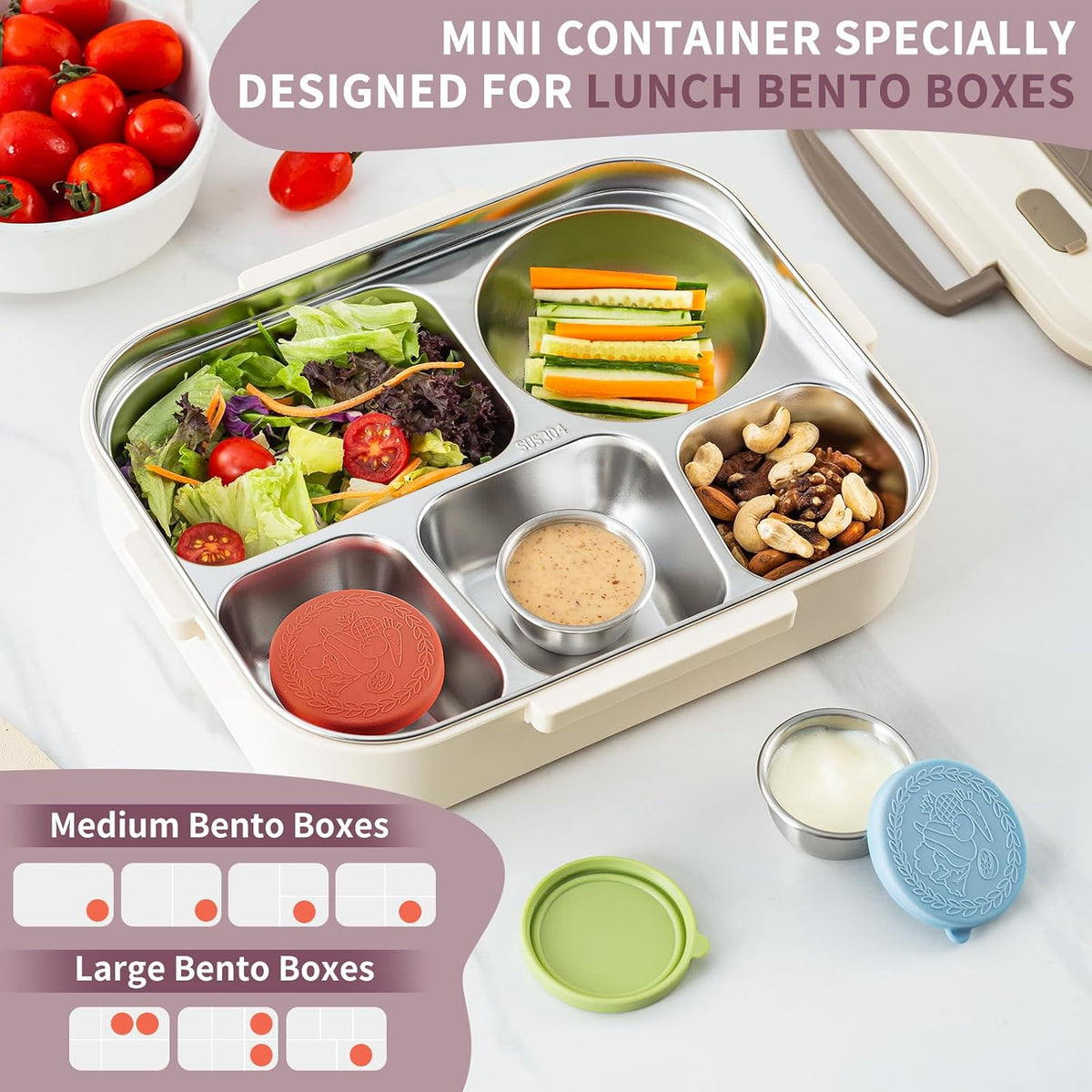 8 Pack - 1.6 Oz Small Salad Dressing Containers to Go, Sauce Cups with Lids