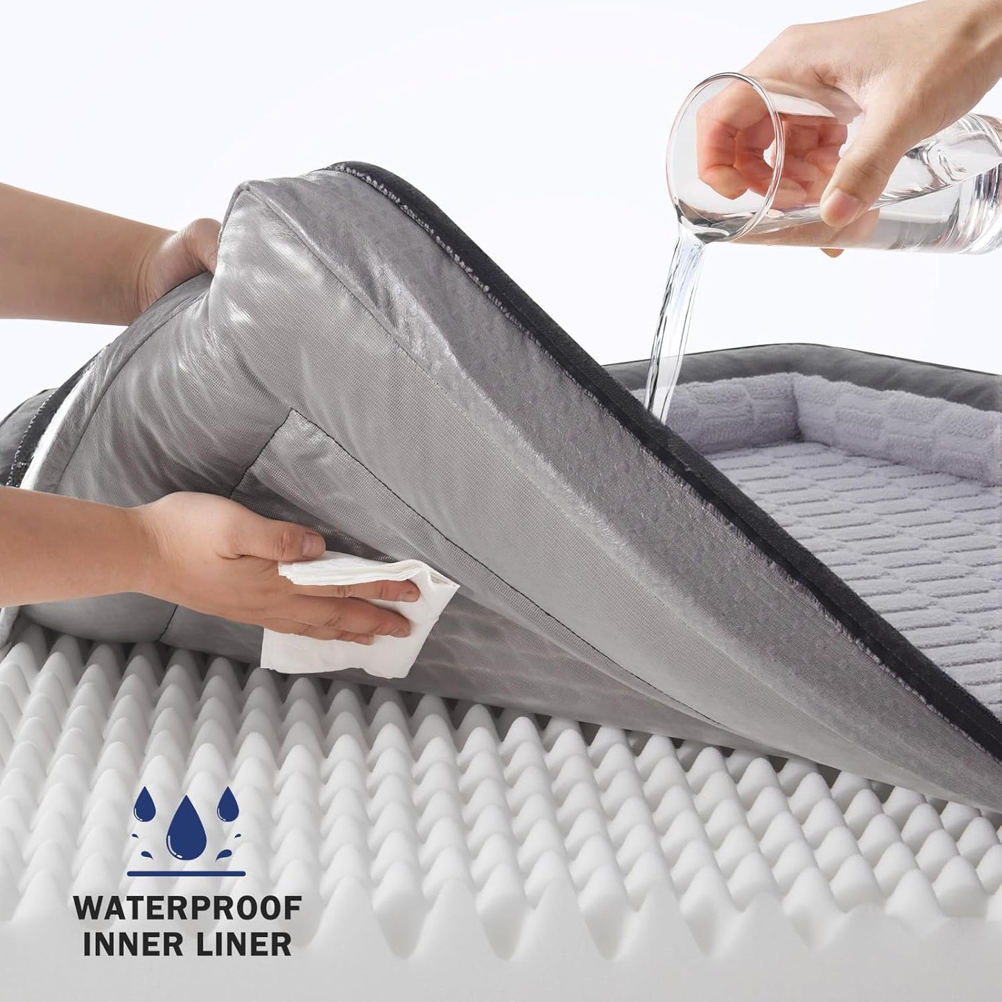Orthopedic Dog & Cat Beds, Washable Waterproof Cover, Pet Sofa Bed