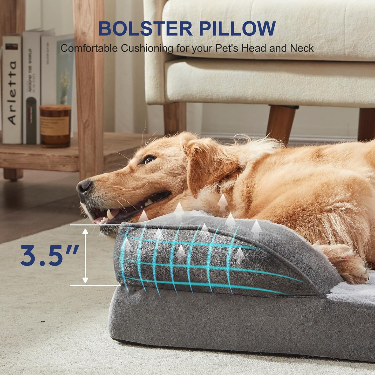 Orthopedic Dog & Cat Beds, Washable Waterproof Cover, Pet Sofa Bed